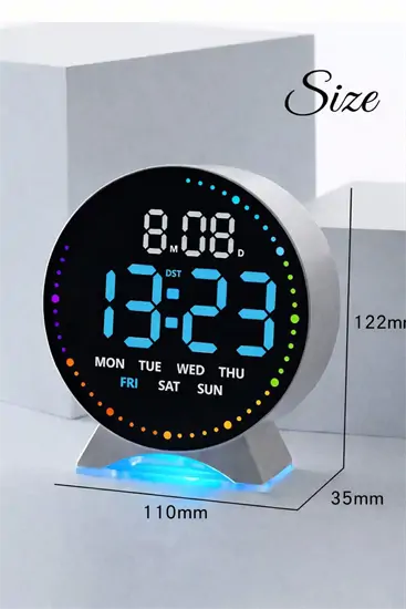 Kerek RGB LED digitális ébresztőóra