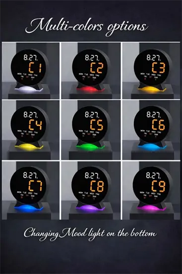 Kerek RGB LED digitális ébresztőóra