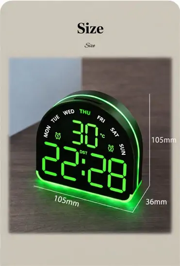 Félköríves LED digitális ébresztőóra