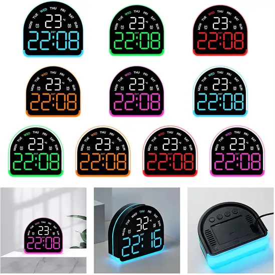 Félköríves LED digitális ébresztőóra
