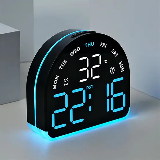 Félköríves LED digitális ébresztőóra