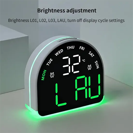 Félköríves LED digitális ébresztőóra