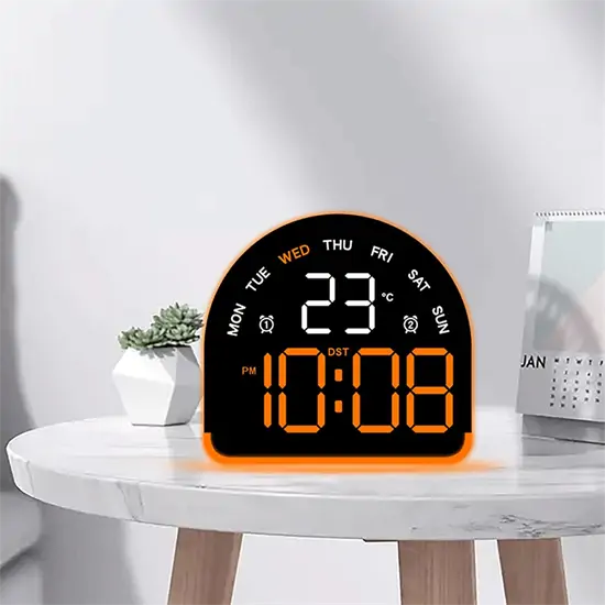 Félköríves LED digitális ébresztőóra