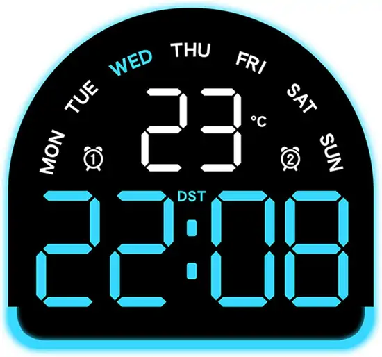 Félköríves LED digitális ébresztőóra