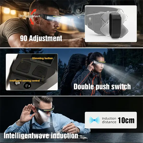 LED lámpás védőszemüveg mozdulatvezérléssel