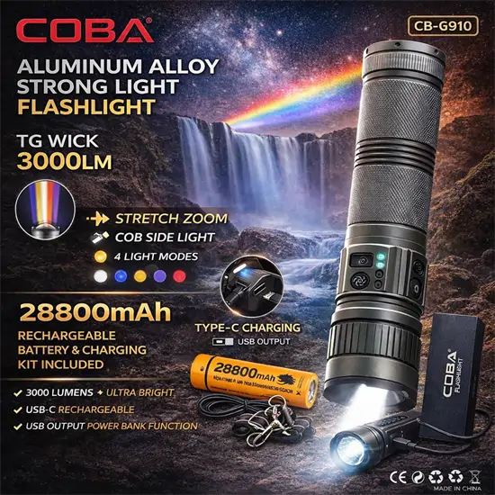 Nagy méretű és kapacitású elemlámpa - CB-G910