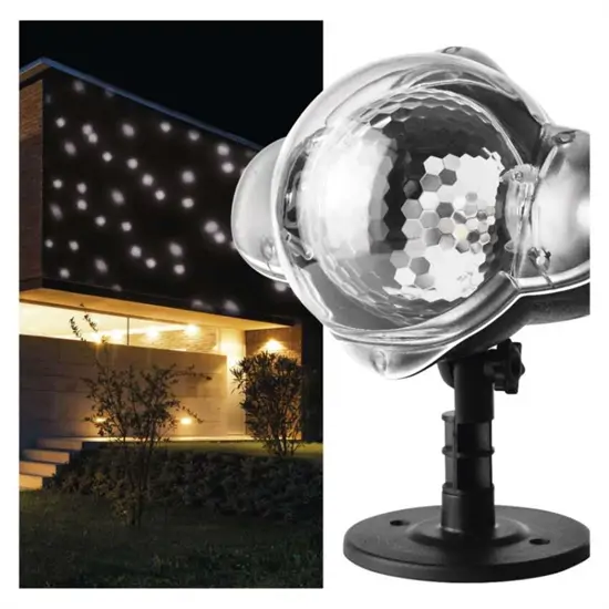 LED dekoráció projektor RGB hulló hópelyhek