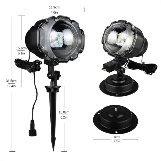 LED dekoráció projektor RGB hulló hópelyhek