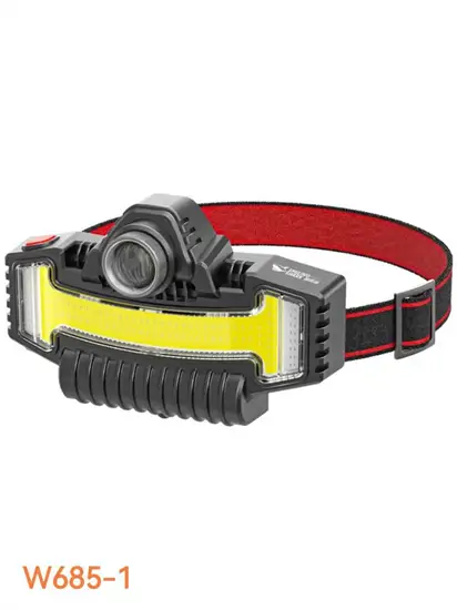 Fejlámpa zoom funkcióval és piros-kék villogóval - W685-1