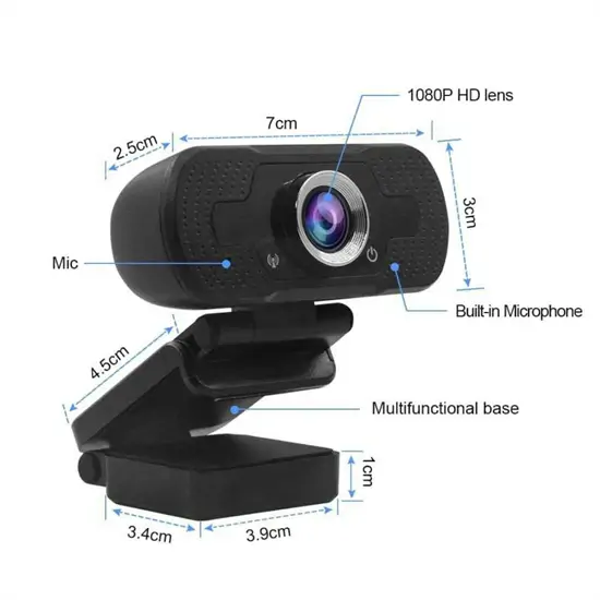 USB 1080P FullHD webkamera zajszűrős mikrofonnal