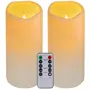 Pislákoló lángmentes LED gyertya távirányítóval (2 darab)