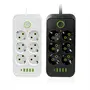 Tűzálló 6-os elosztó 5 USB porttal - F06U /2500W, 2 méter/