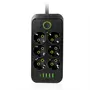 Tűzálló 6-os elosztó 5 USB porttal - F06U /2500W, 2 méter/