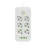 Tűzálló 6-os elosztó 5 USB porttal - F06U /2500W, 2 méter/